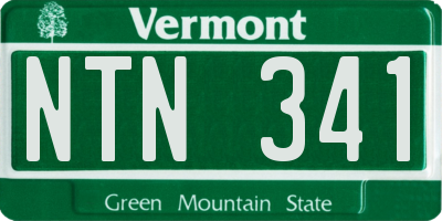 VT license plate NTN341