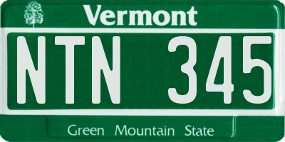 VT license plate NTN345