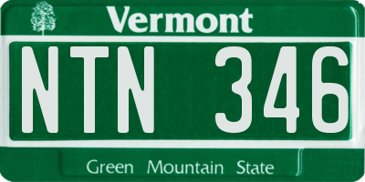 VT license plate NTN346