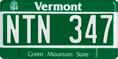 VT license plate NTN347