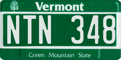 VT license plate NTN348