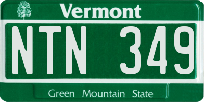 VT license plate NTN349