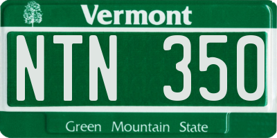 VT license plate NTN350