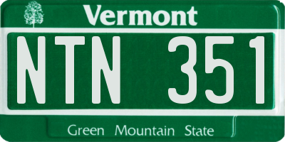 VT license plate NTN351