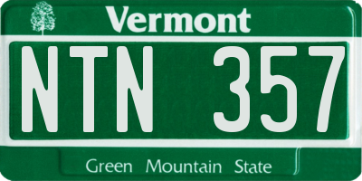 VT license plate NTN357