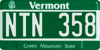VT license plate NTN358
