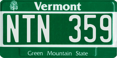 VT license plate NTN359
