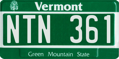 VT license plate NTN361