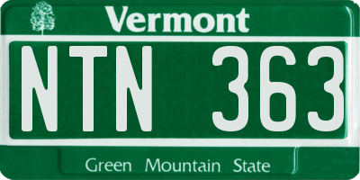 VT license plate NTN363