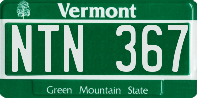 VT license plate NTN367
