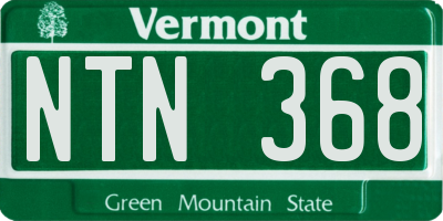 VT license plate NTN368