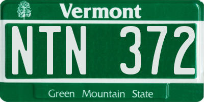 VT license plate NTN372