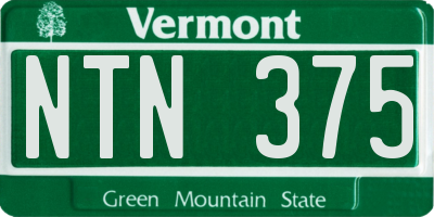 VT license plate NTN375
