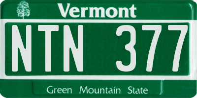 VT license plate NTN377