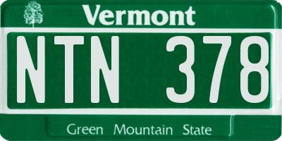 VT license plate NTN378