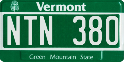 VT license plate NTN380