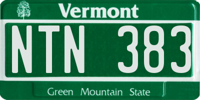 VT license plate NTN383