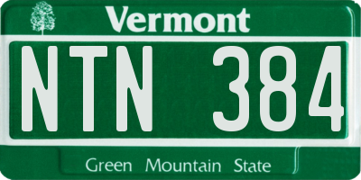 VT license plate NTN384