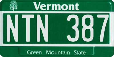 VT license plate NTN387