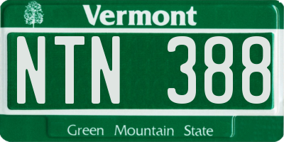 VT license plate NTN388