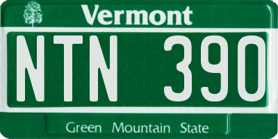 VT license plate NTN390