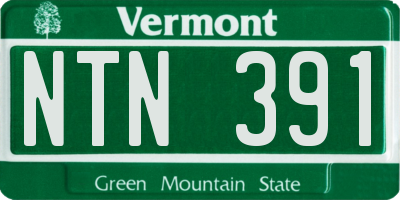 VT license plate NTN391