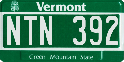 VT license plate NTN392
