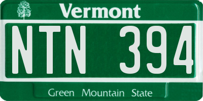 VT license plate NTN394