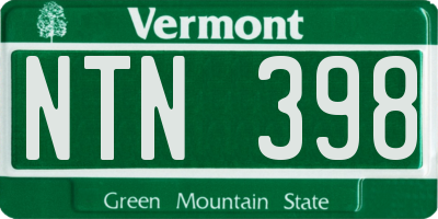 VT license plate NTN398