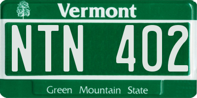 VT license plate NTN402