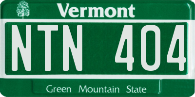 VT license plate NTN404