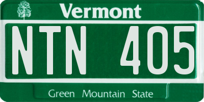 VT license plate NTN405