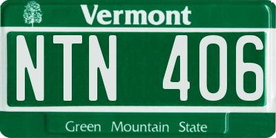 VT license plate NTN406