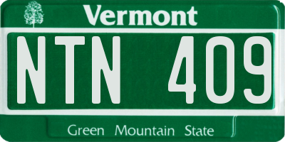 VT license plate NTN409