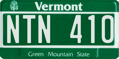 VT license plate NTN410