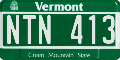 VT license plate NTN413