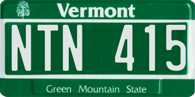 VT license plate NTN415