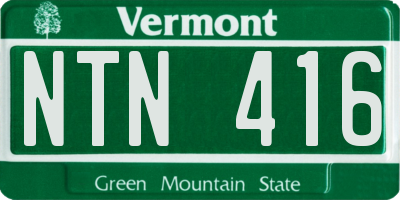 VT license plate NTN416
