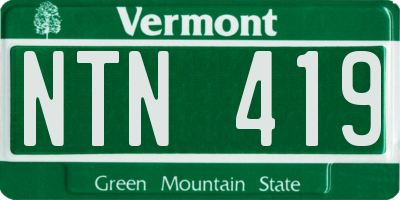 VT license plate NTN419