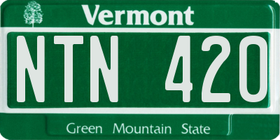 VT license plate NTN420