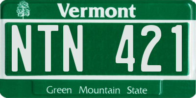 VT license plate NTN421