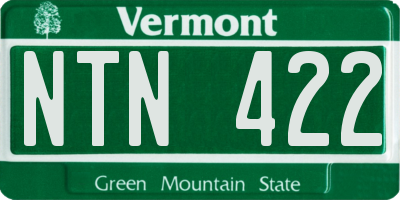 VT license plate NTN422