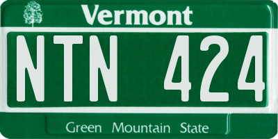 VT license plate NTN424