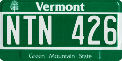 VT license plate NTN426