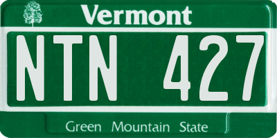 VT license plate NTN427