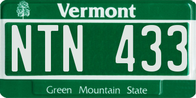 VT license plate NTN433