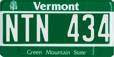 VT license plate NTN434