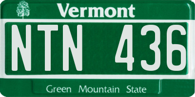 VT license plate NTN436