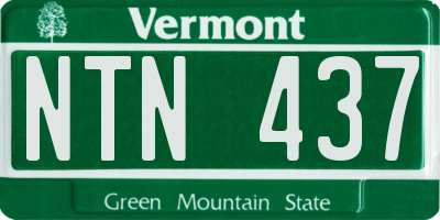 VT license plate NTN437