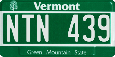 VT license plate NTN439